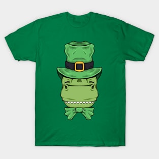 t rex st patricks day dinosaur funny T-Shirt